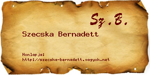 Szecska Bernadett névjegykártya