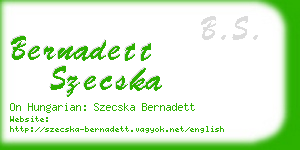 bernadett szecska business card